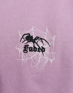 Spider Web Box Fit T Shirt in Neon Lilac