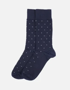 Square Dress Socks in Navy