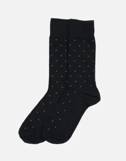 Square Dress Socks in Navy
