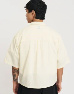 Stacked Stactic Printed Short Sleeve Shirt in Yellow/white