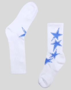 Star Crew Socks in White