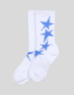 Star Crew Socks in White