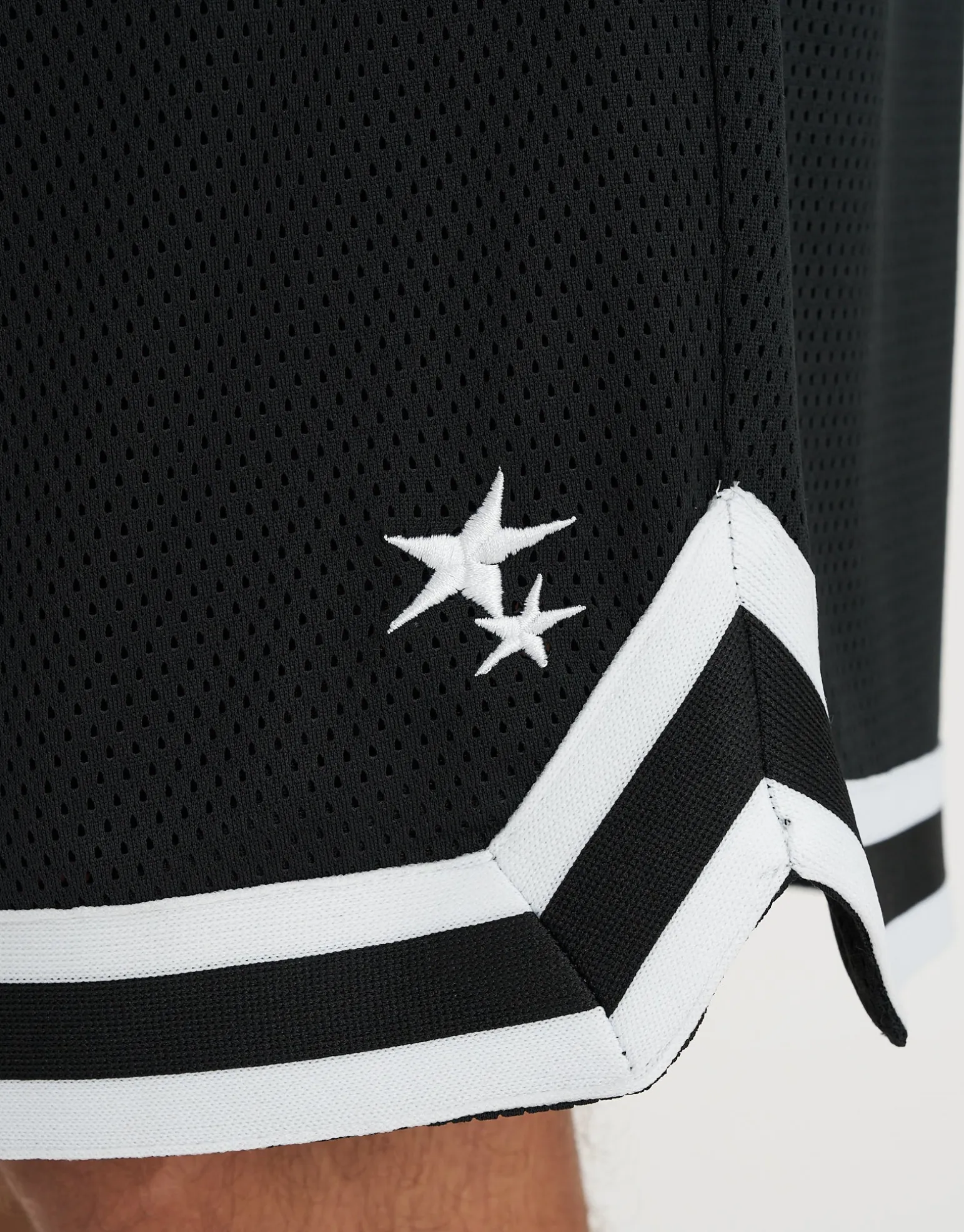 Star Print Basketball Shorts in Black