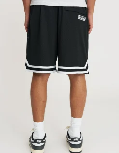 Star Print Basketball Shorts in Black