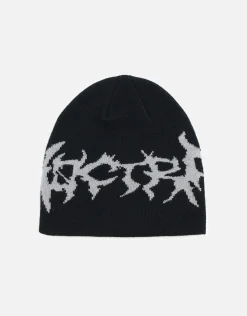 Stars Skull Beanie in Dark Denim