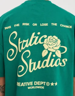 Static Studios Rose Box Fit T Shirt in Bitter Brown