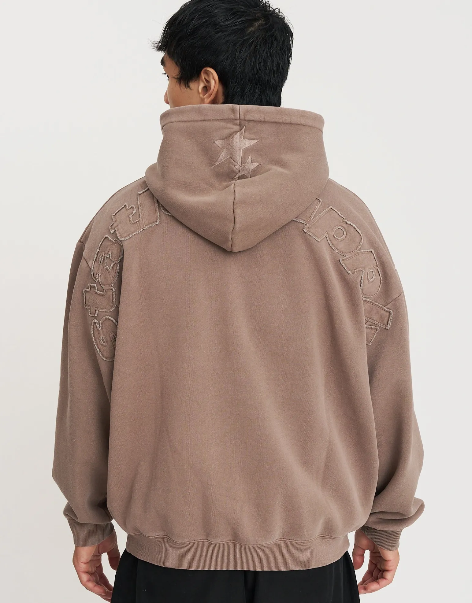 Static Supply Applique Pullover Hoodie in Pewter Grey
