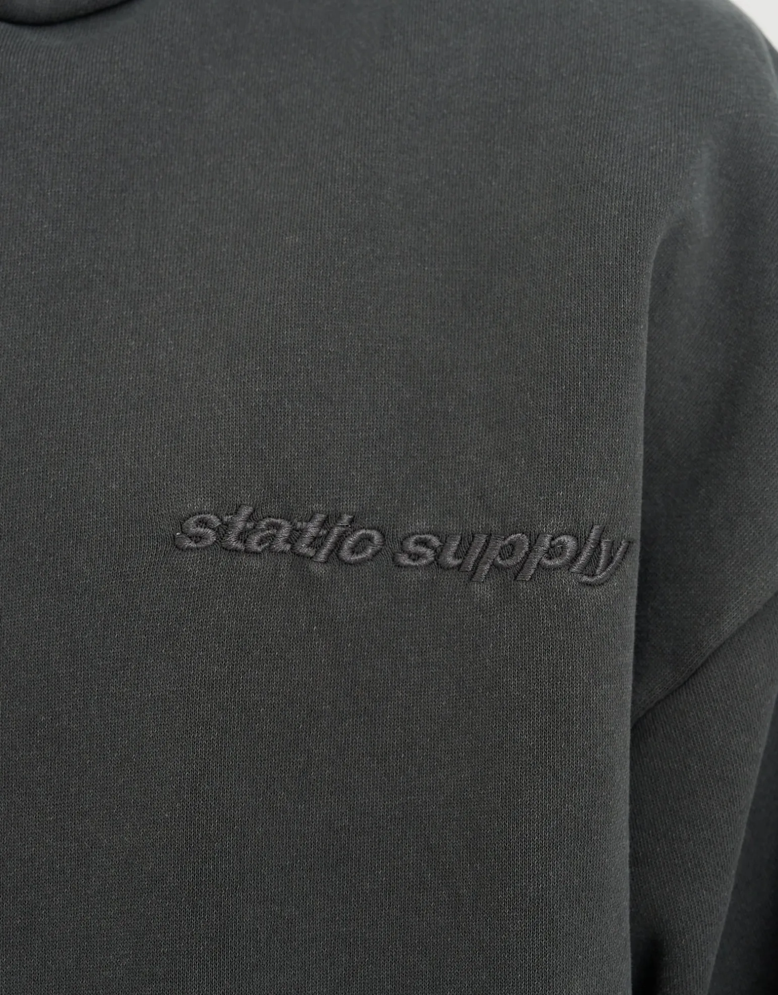 Static Supply Applique Pullover Hoodie in Pewter Grey