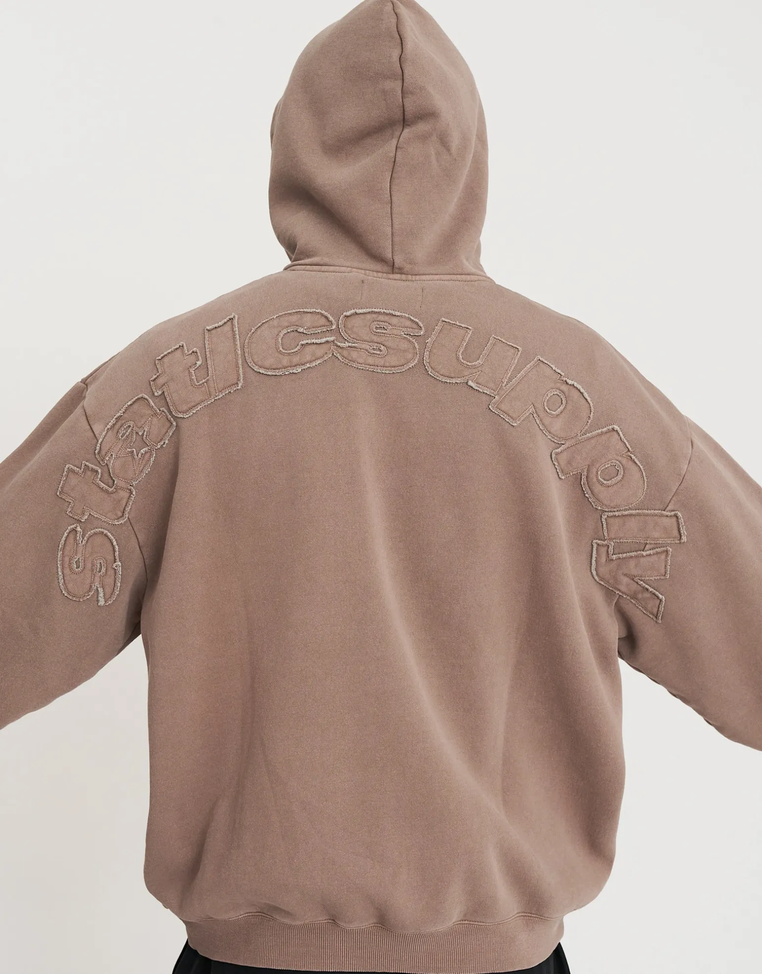 Static Supply Applique Pullover Hoodie in Pewter Grey