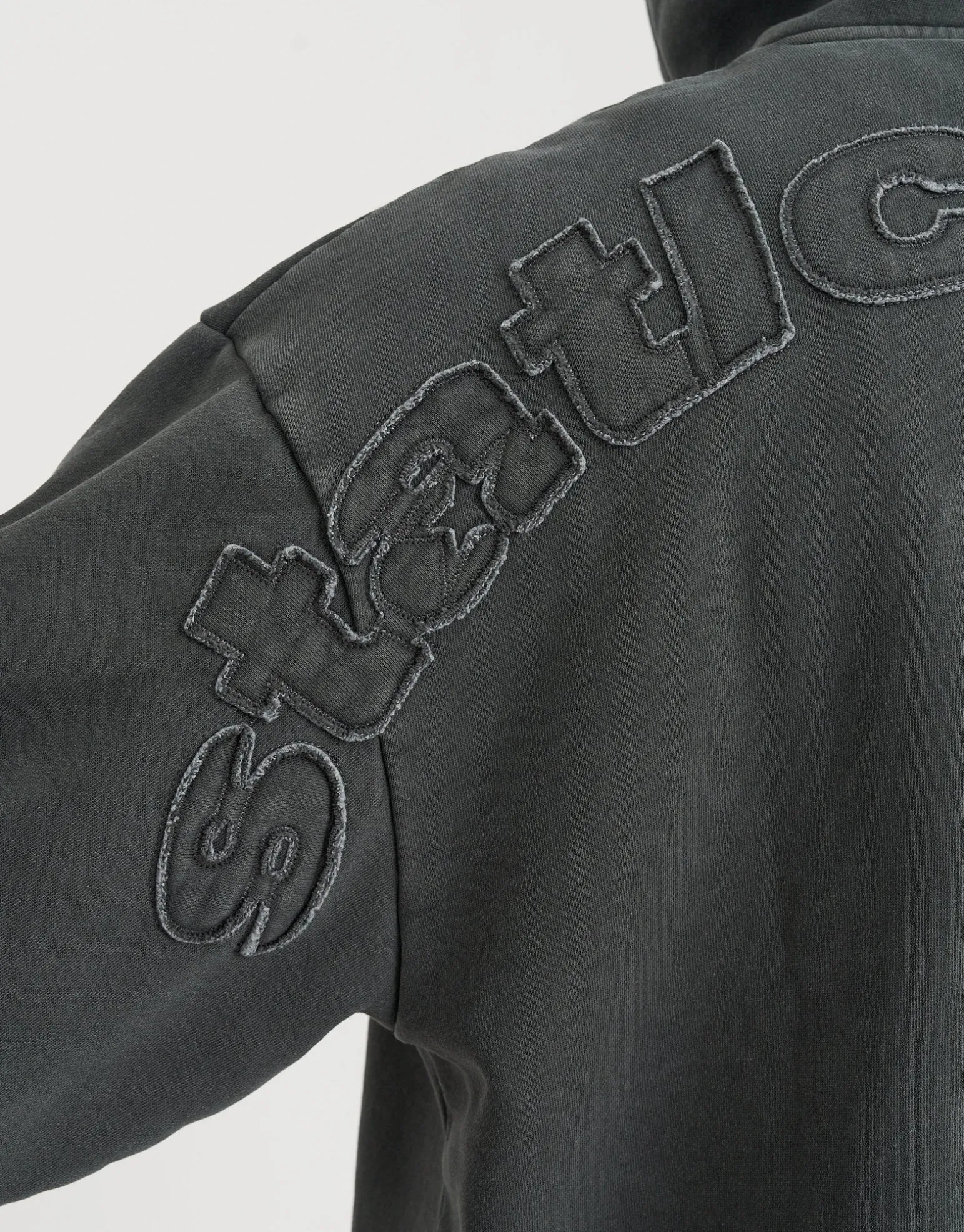 Static Supply Applique Pullover Hoodie in Pewter Grey