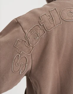 Static Supply Applique Pullover Hoodie in Wood Smoke