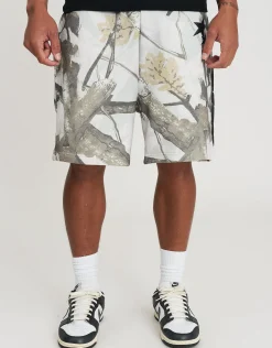 Static Supply Camo Track Shorts in Grey Camo