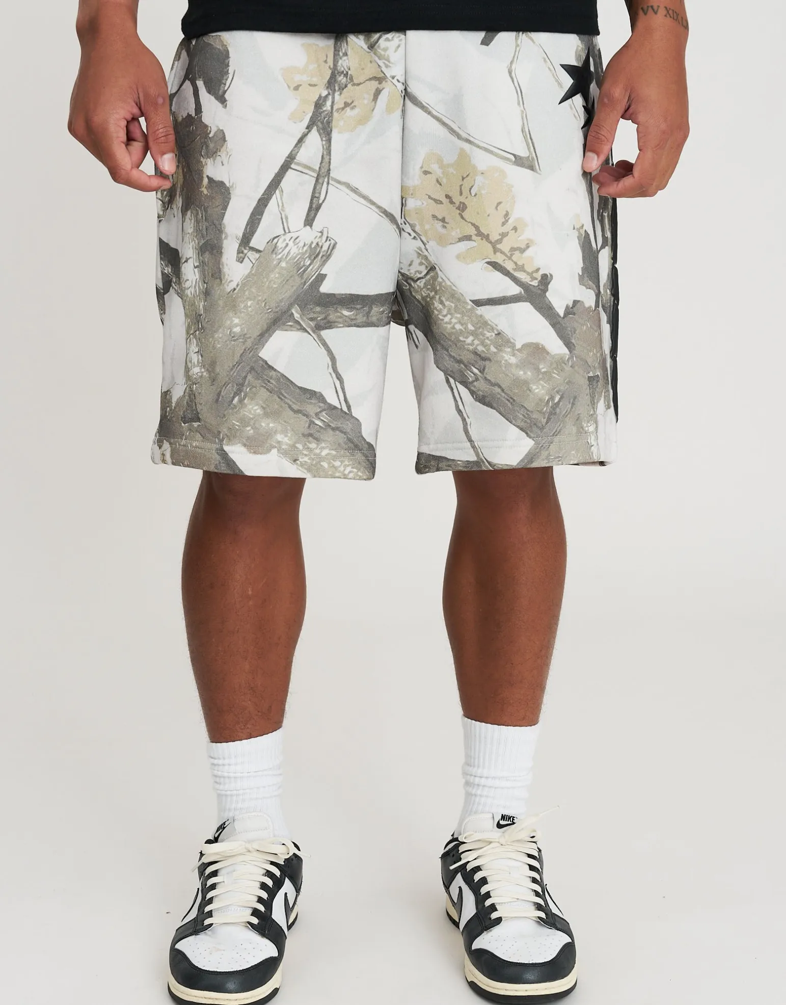 Static Supply Camo Track Shorts in Grey Camo