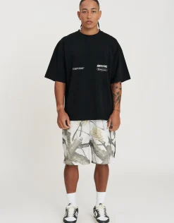 Static Supply Camo Track Shorts in Grey Camo