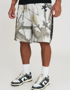 Static Supply Camo Track Shorts in Grey Camo