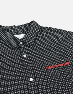 Static Supply Check Long Sleeve Shirt in Black