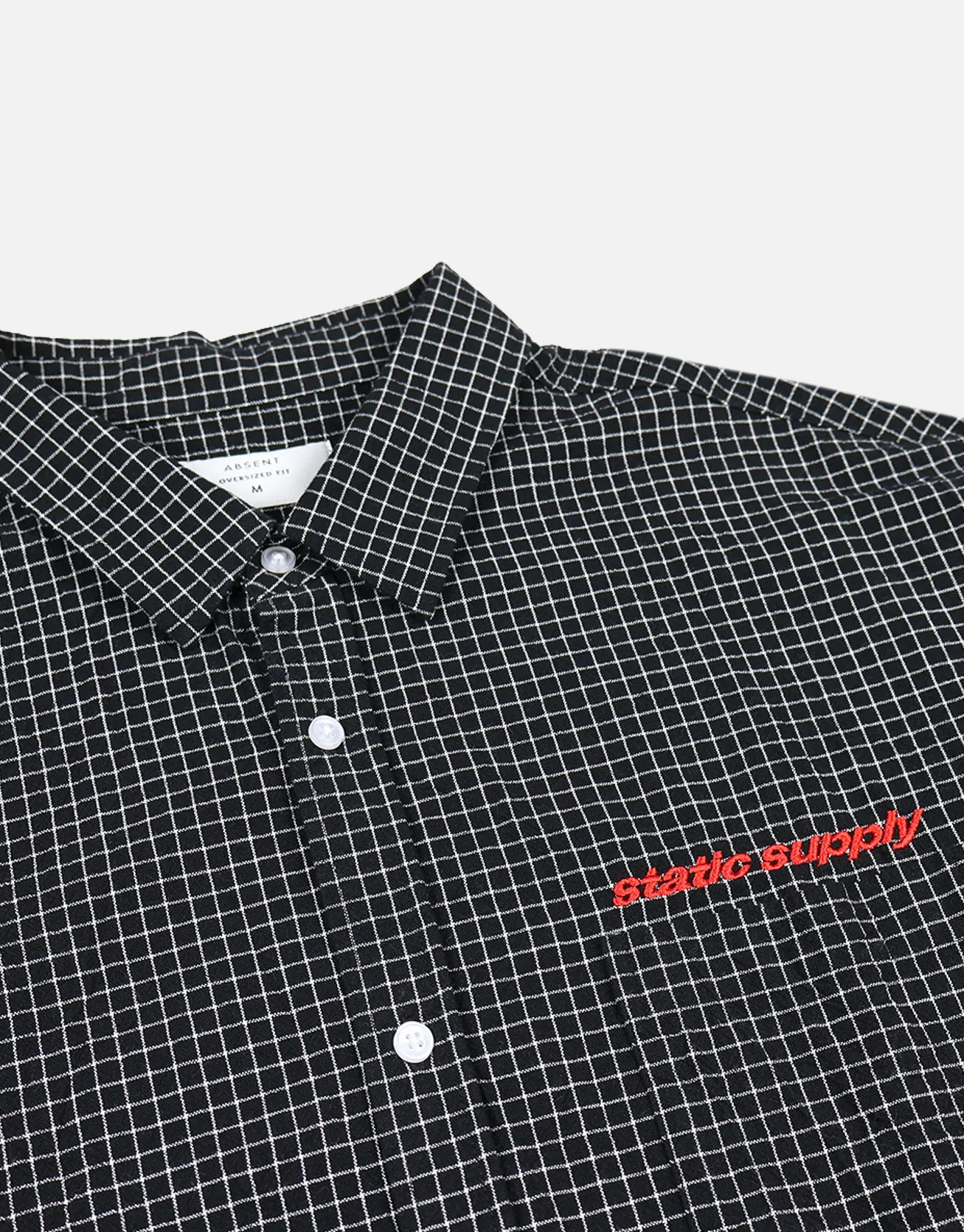 Static Supply Check Long Sleeve Shirt in Black