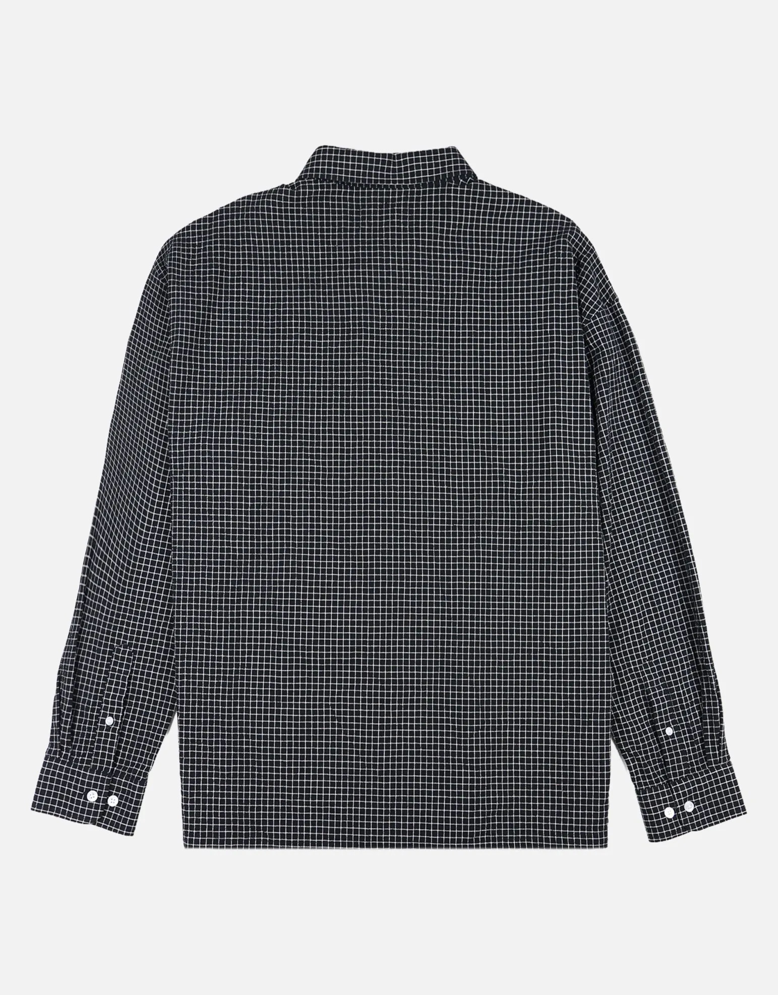 Static Supply Check Long Sleeve Shirt in Black