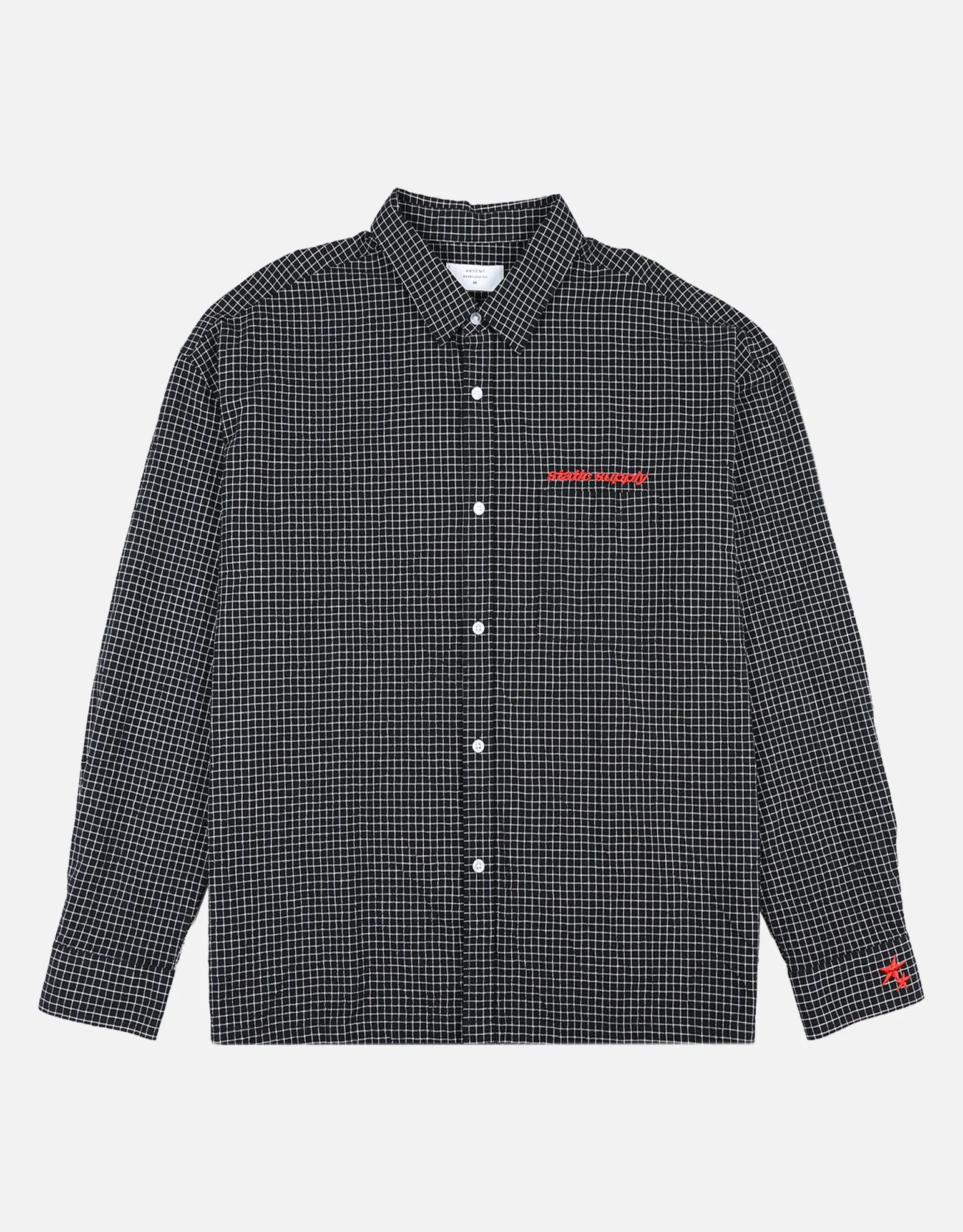 Static Supply Check Long Sleeve Shirt in Black