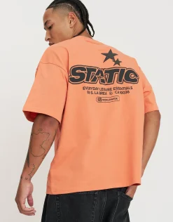 Static Supply Leisure Box Fit T Shirt in Blanc