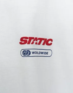 Static Supply Leisure Box Fit T Shirt in Blanc