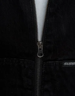 Static Supply Oversized Hooded Jacket in Washed Black