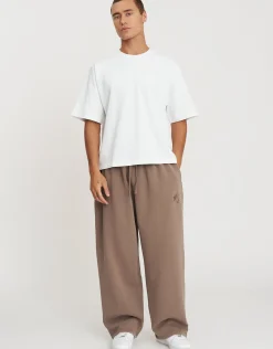 Static Supply Wide Track Pants in Wood Smoke