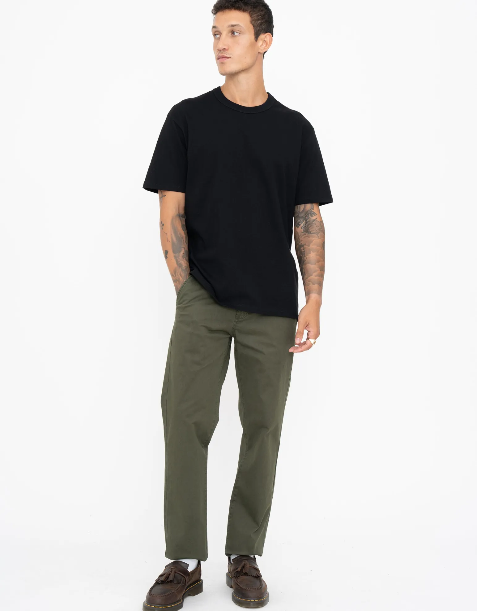 Straight Fit Chino Pants in Khaki