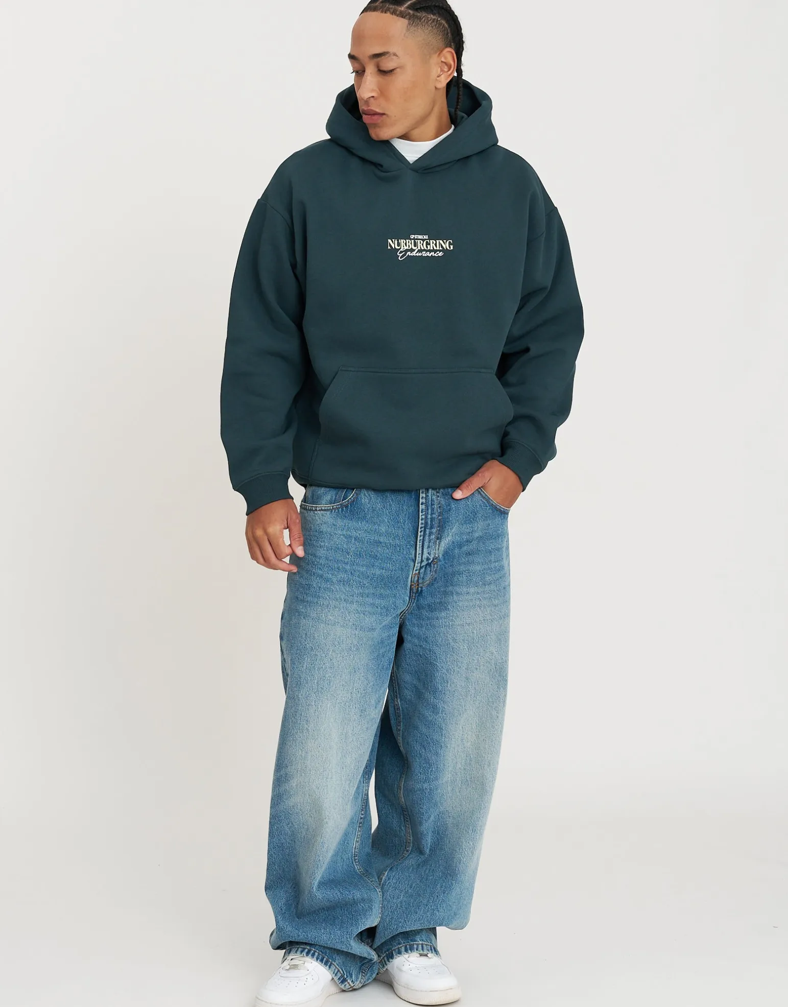 Strecke Car Oversized Hoodie in Pine Green