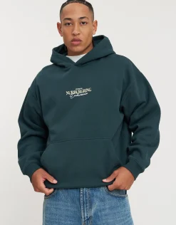 Strecke Car Oversized Hoodie in Pine Green