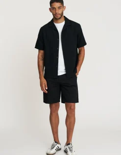 Stretch Chino Slim Fit Shorts in Black