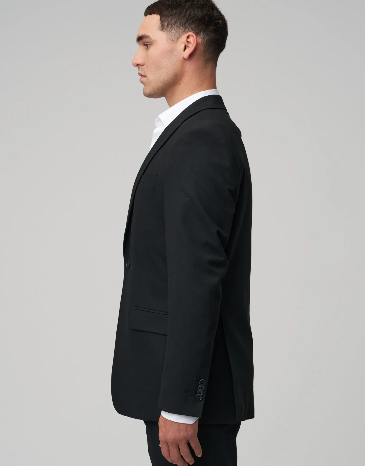 Stretch Slim Fit Suit Jacket in Navy