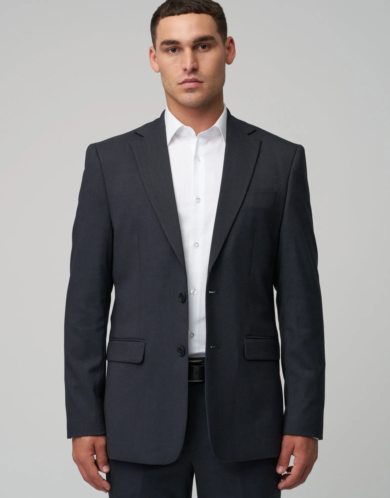 Stretch Slim Fit Suit Jacket in Charcoal