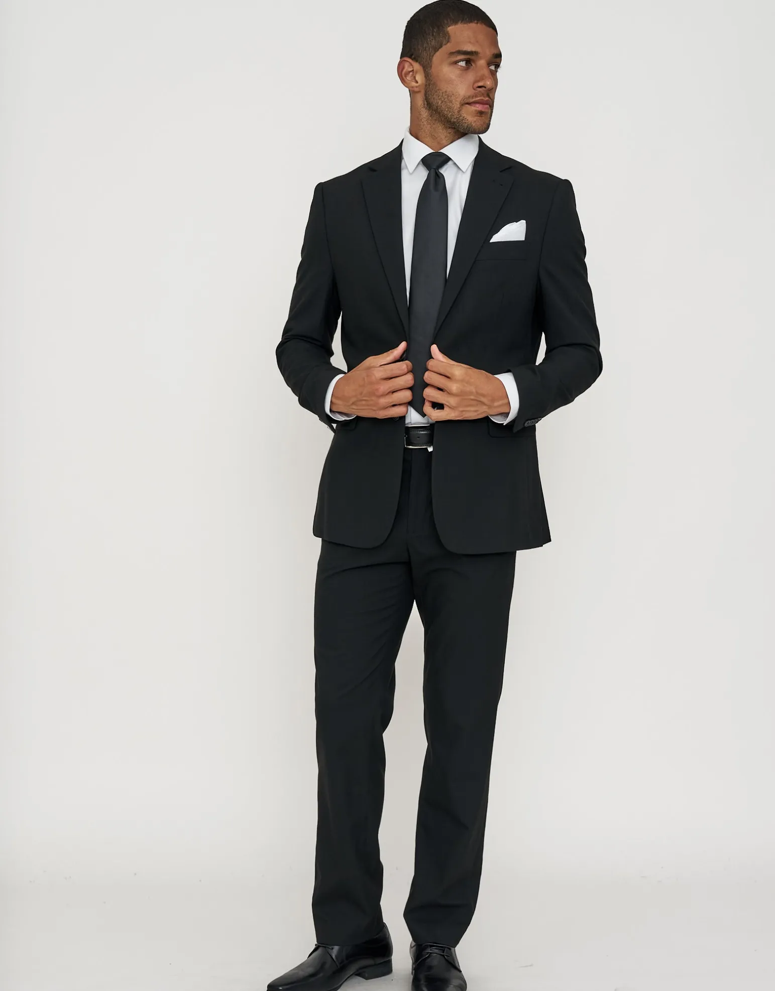 Stretch Slim Fit Suit Jacket in Charcoal