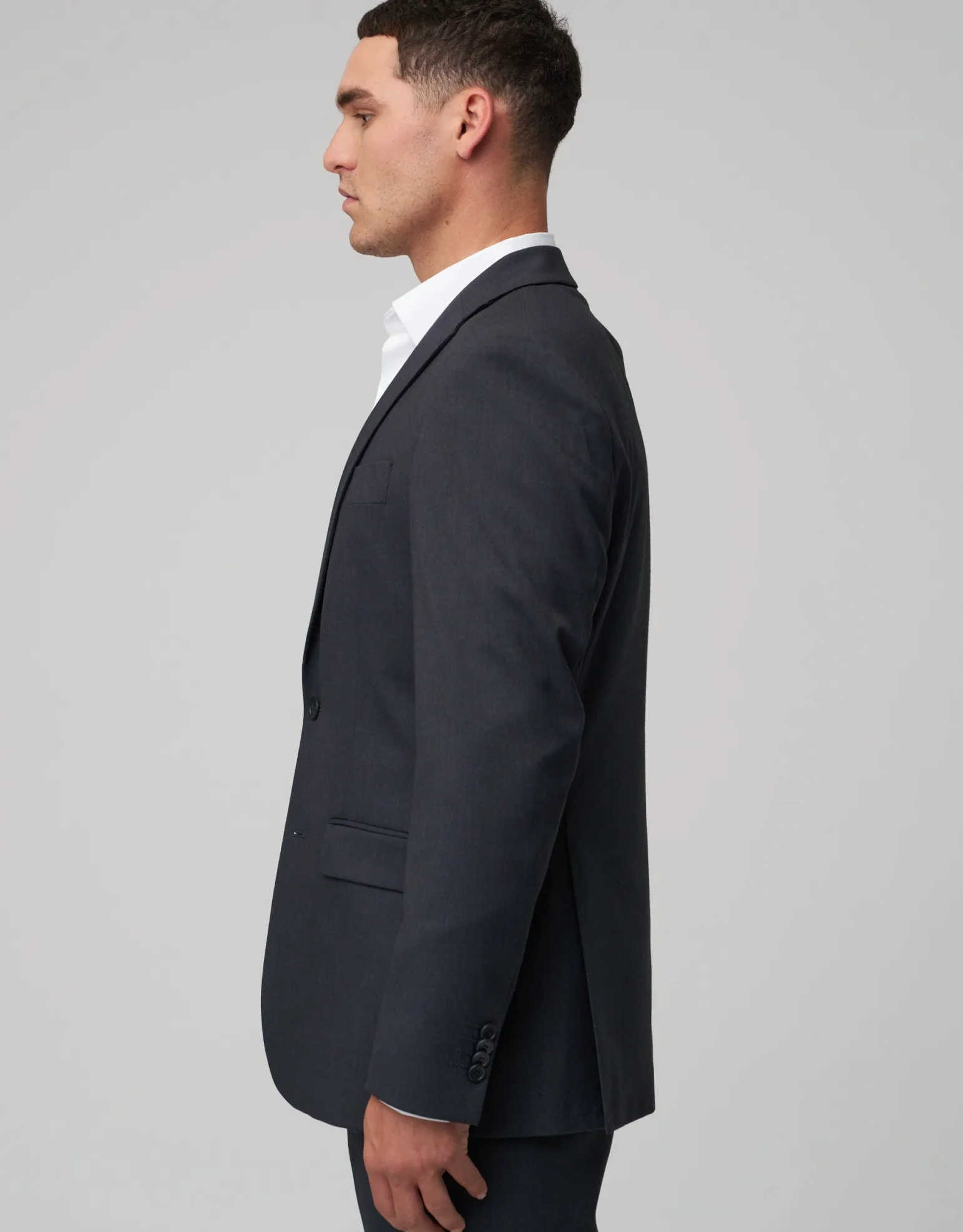 Stretch Slim Fit Suit Jacket in Charcoal