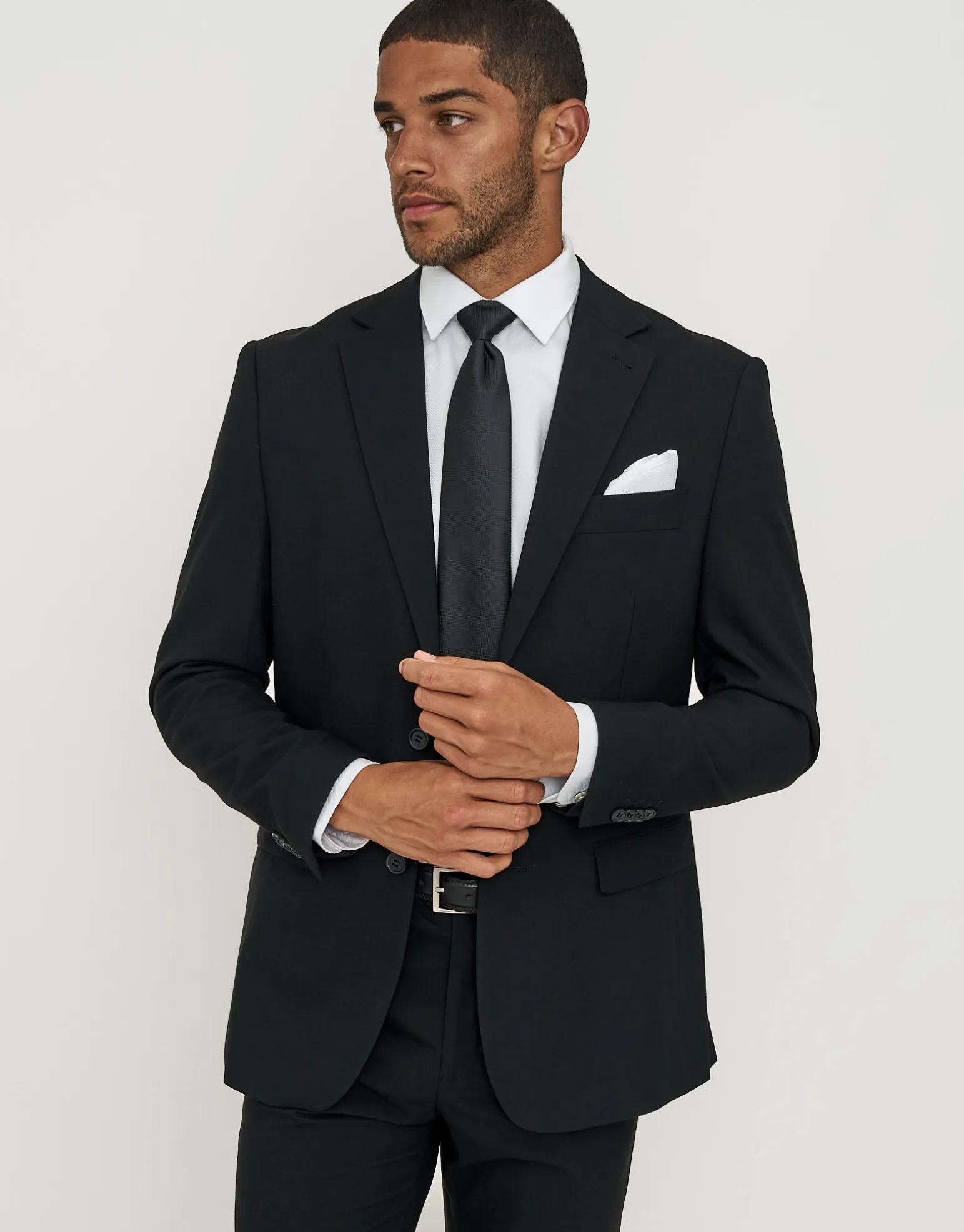 Stretch Slim Fit Suit Jacket in Charcoal
