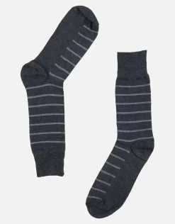 Stripe Dress Socks in Navy