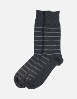 Stripe Dress Socks in Navy