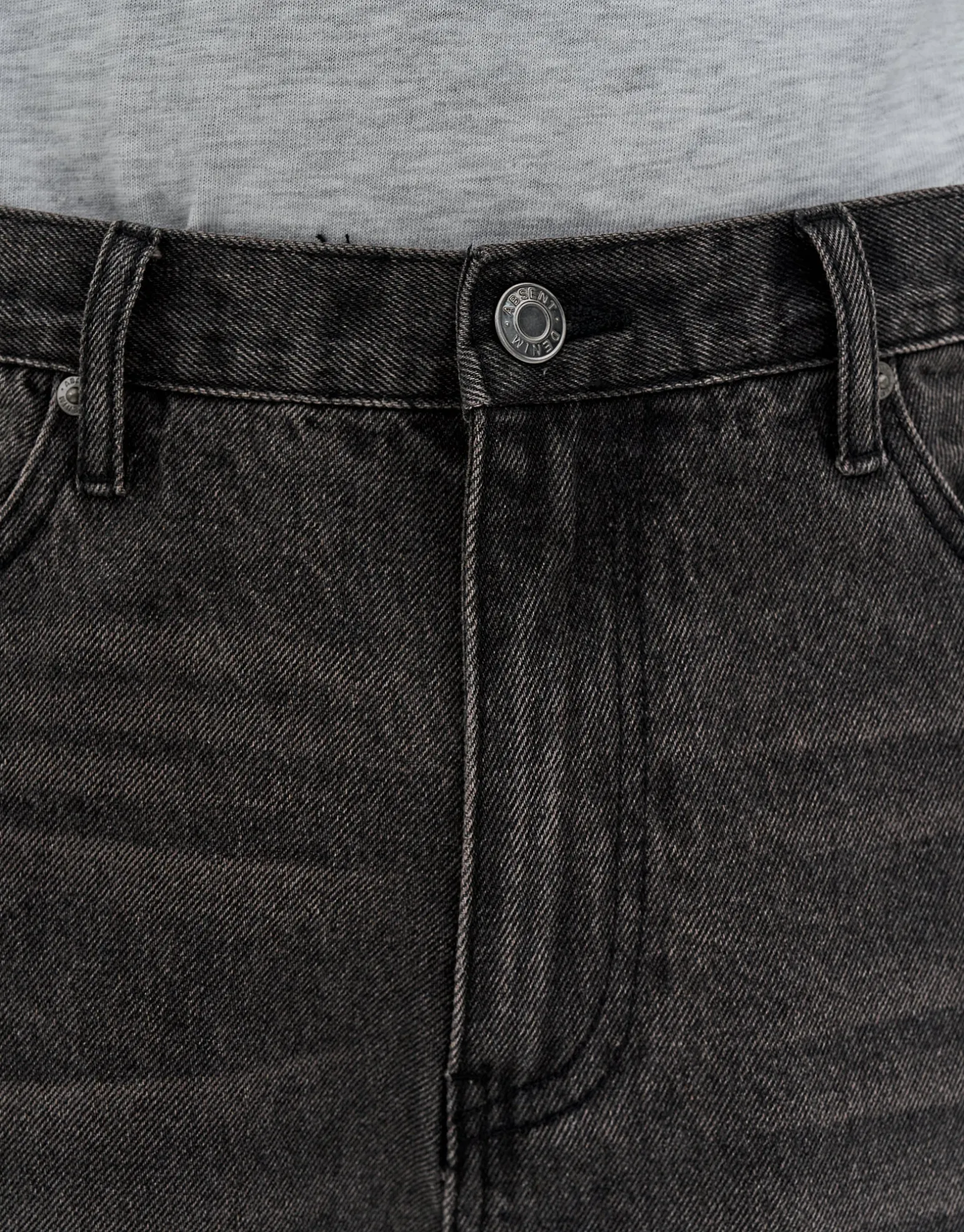 Studded Baggy Fit Jorts in Gothic Black