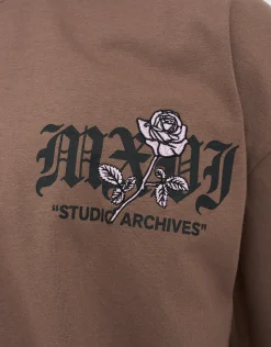 Studio Archives Box Fit T Shirt in Wood Smoke