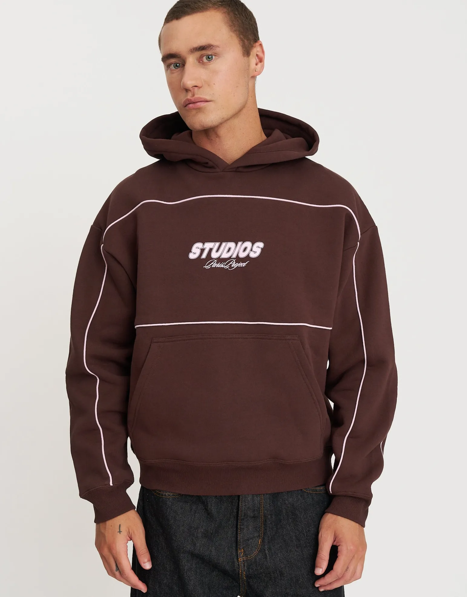 Studios Oversized Cropped Hoodie in Black