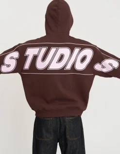 Studios Oversized Cropped Hoodie in Snow Marle