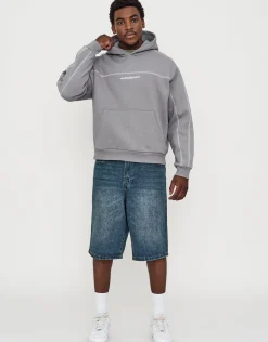 Studios Oversized Cropped Hoodie in Snow Marle
