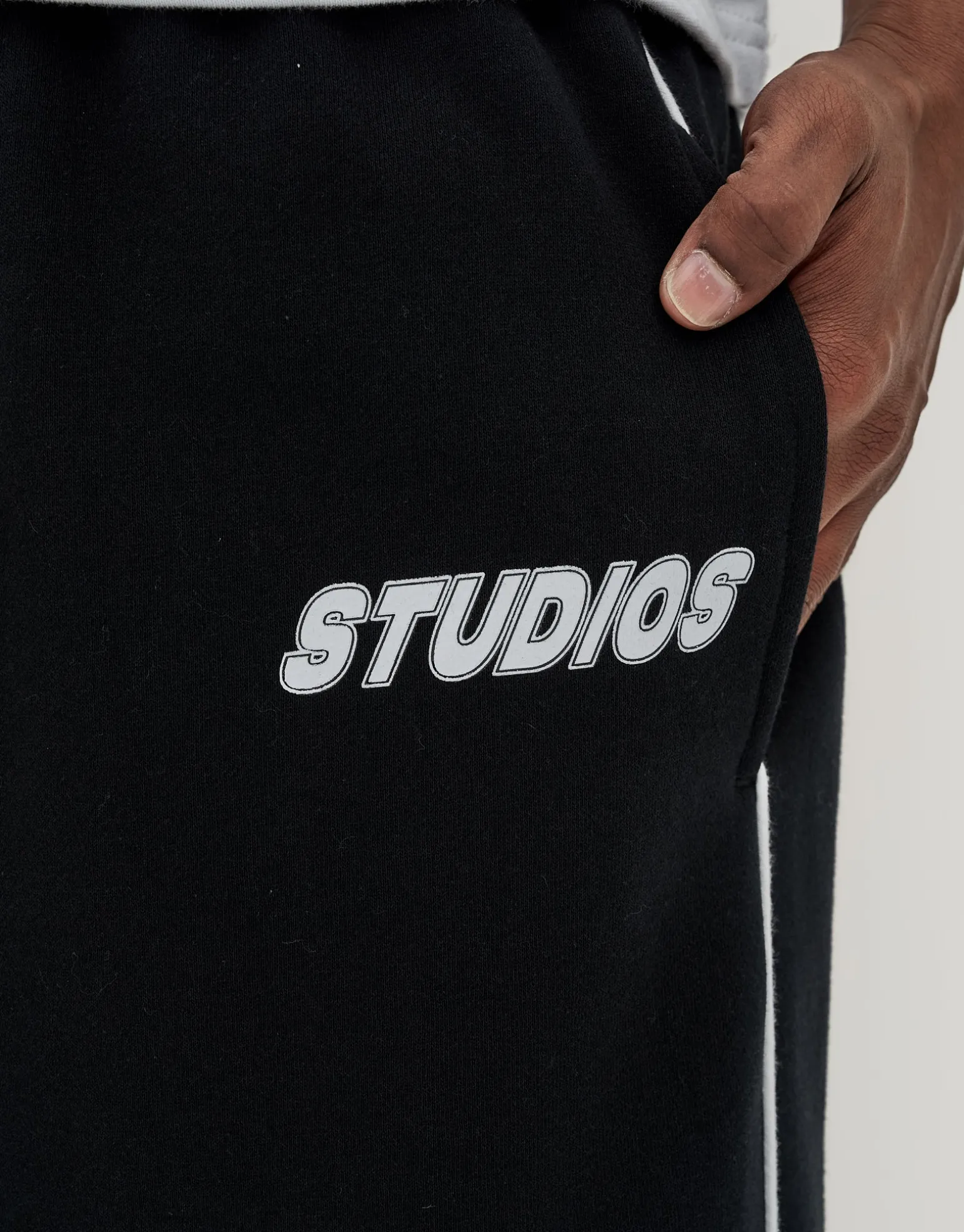 Studios Wide Track Pants in Black