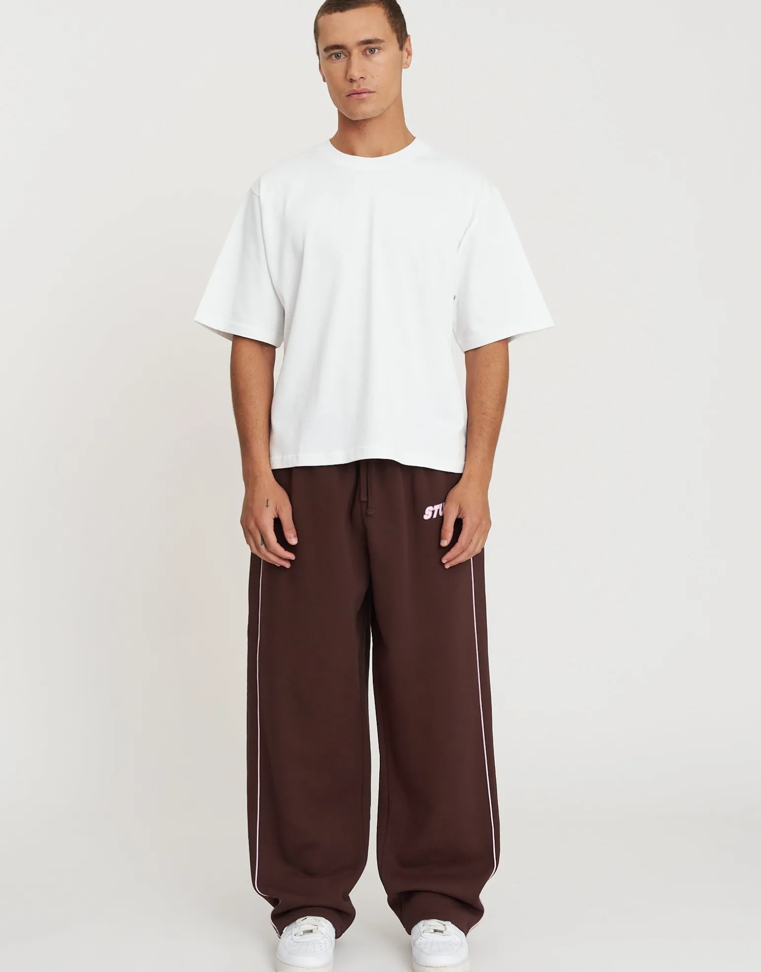 Studios Wide Track Pants in Black