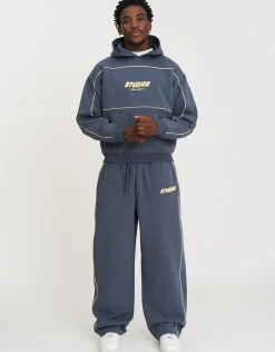 Studios Wide Track Pants in Shadow Blue