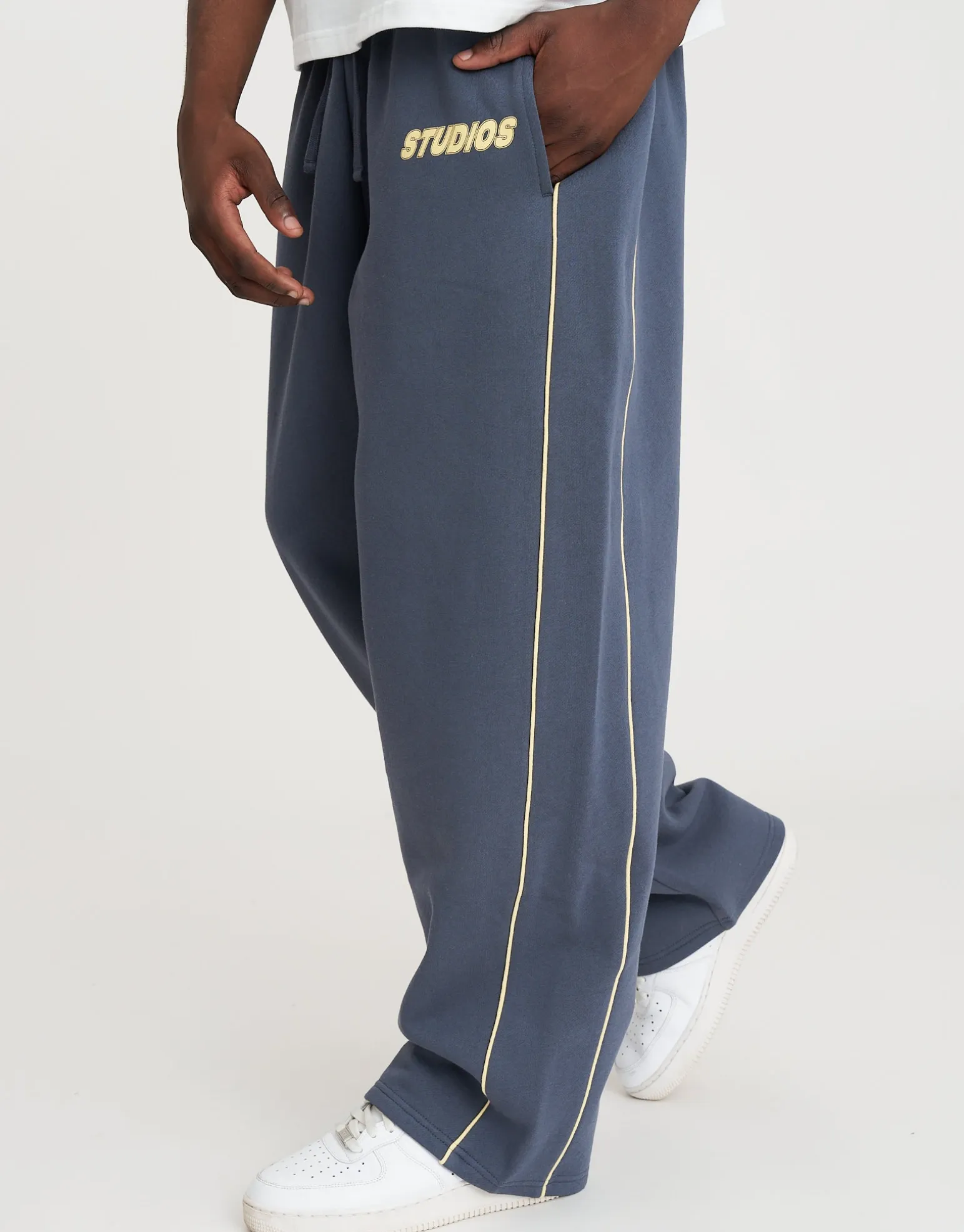 Studios Wide Track Pants in Shadow Blue