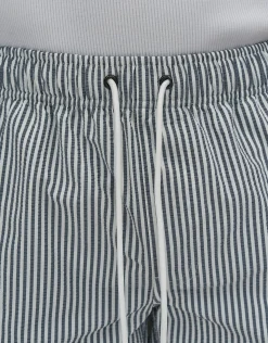 Summer Club Striped Swim Shorts in Pewter Grey