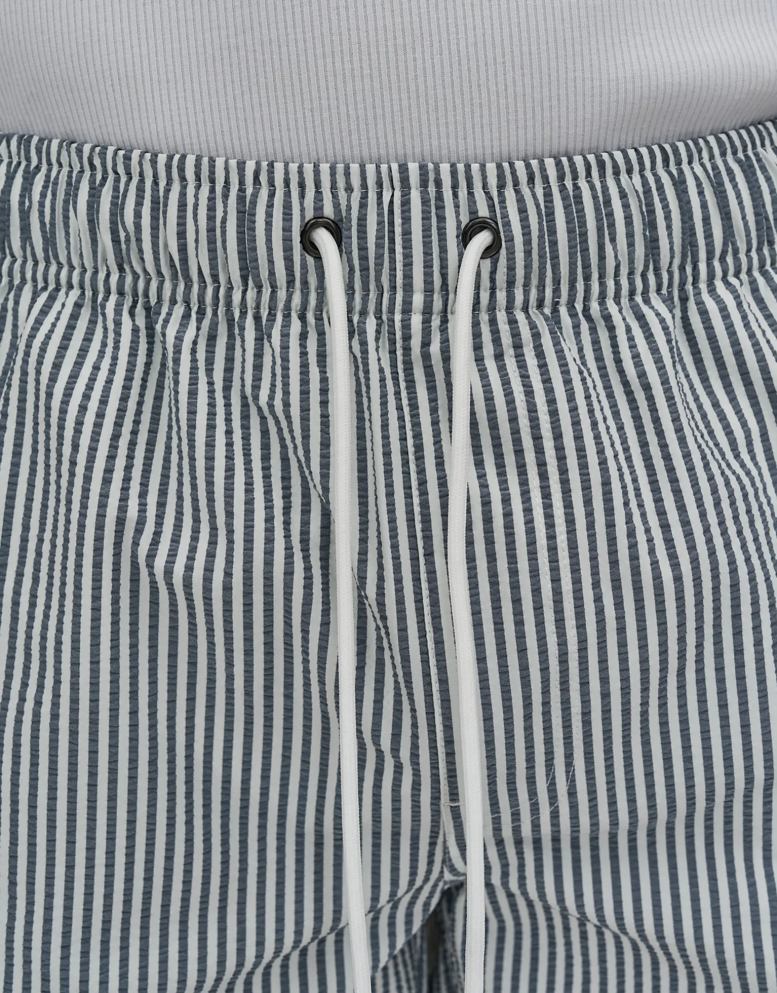 Summer Club Striped Swim Shorts in Pewter Grey