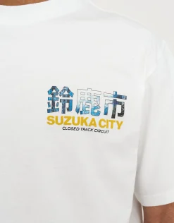 Suzuka City Race Tee in Blanc